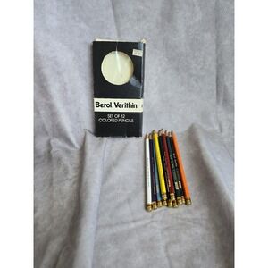 VT Berol Verithin Thin Lead Art Pencils 796, USA,  Box of 11 Multicolor